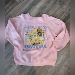 Vtg Grandma Need A Hug Pink Sweatshirt Size Large